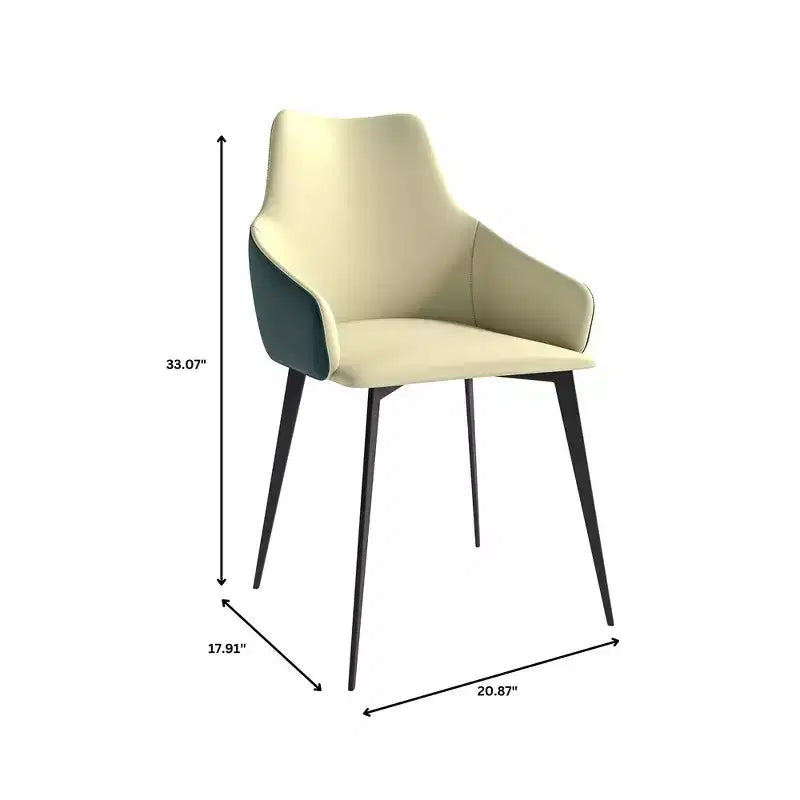 Sedia da pranzo imbottita in tessuto carbone con gambe in ferro, set da 2