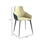 Sedia da pranzo imbottita in tessuto carbone con gambe in ferro, set da 2