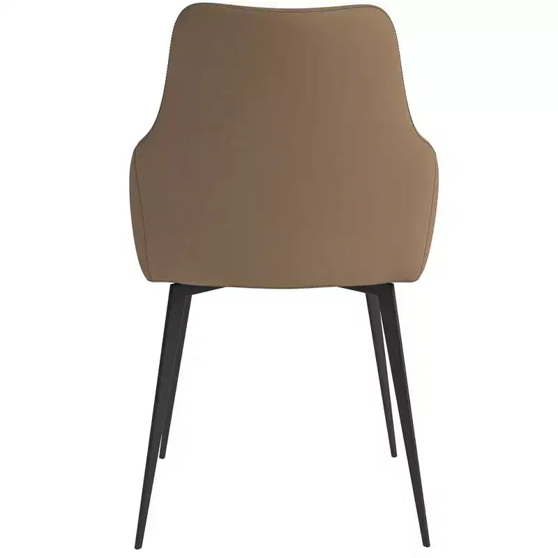 Sedia da pranzo imbottita in tessuto carbone con gambe in ferro, set da 2
