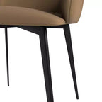 Sedia da pranzo imbottita in tessuto carbone con gambe in ferro, set da 2