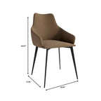 Sedia da pranzo imbottita in tessuto carbone con gambe in ferro, set da 2