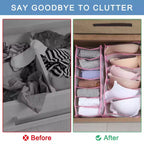 Organizzatore per cassetti porta abiti a 6 scomparti in nylon a rete grigio, singolo
