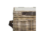 Baule Contenitore Quadrato in Rattan Bianco, Singolo