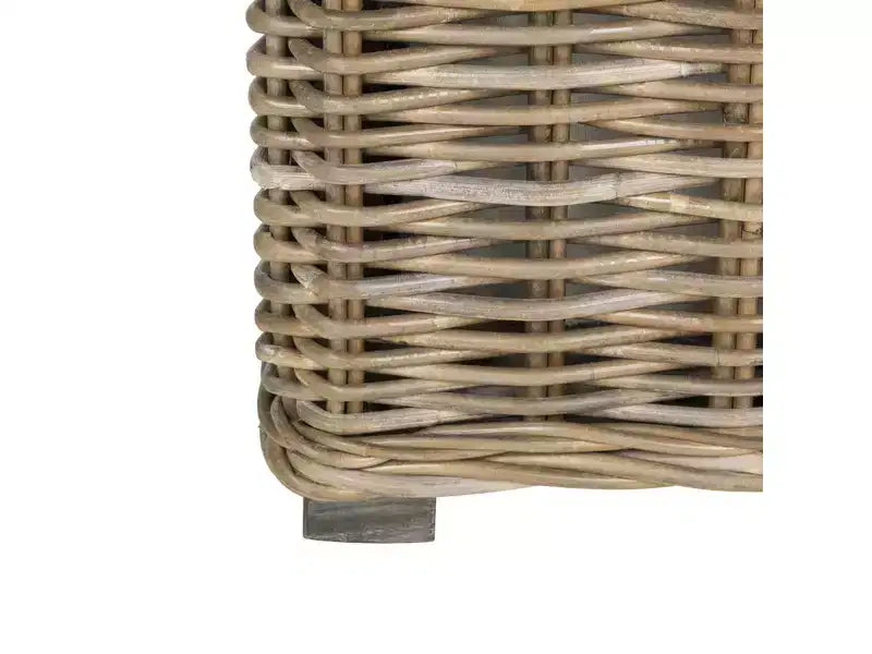 Baule Contenitore Quadrato in Rattan Bianco, Singolo