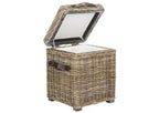 Baule Contenitore Quadrato in Rattan Bianco, Singolo