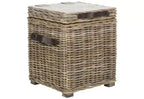 Baule Contenitore Quadrato in Rattan Bianco, Singolo