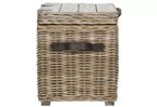 Baule Contenitore Quadrato in Rattan Bianco, Singolo