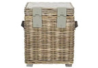 Baule Contenitore Quadrato in Rattan Bianco, Singolo