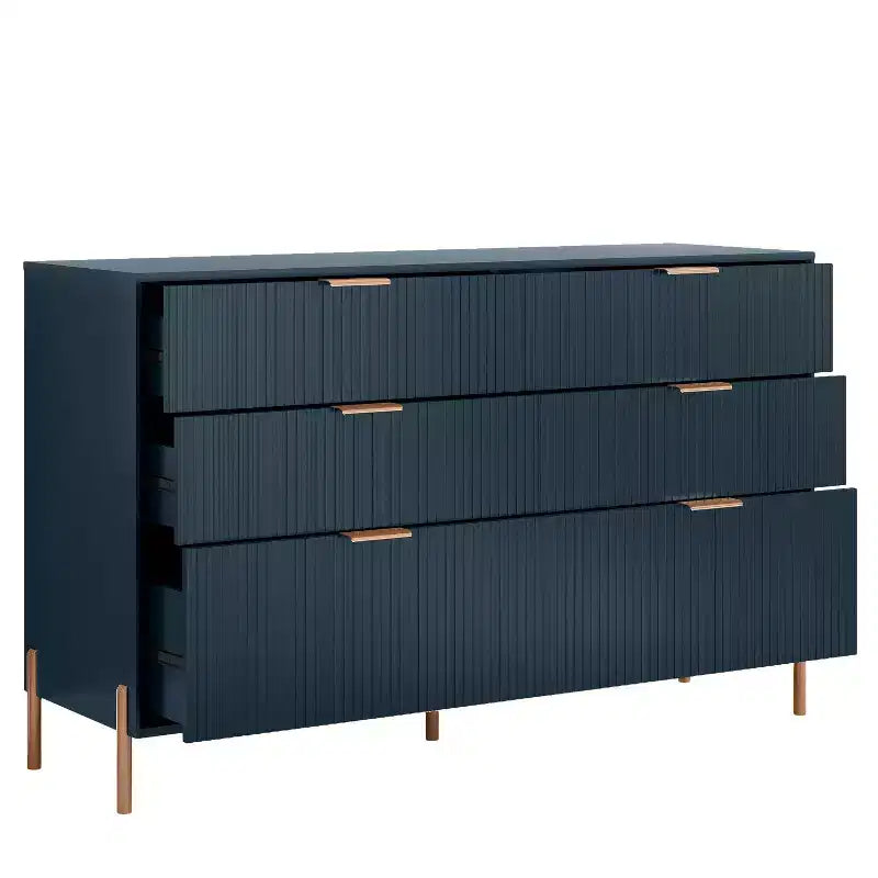 Set camera da letto moderno Espresso 3 pezzi – Comodini a 2 cassetti e Cassettiera a 6 cassetti, per 2