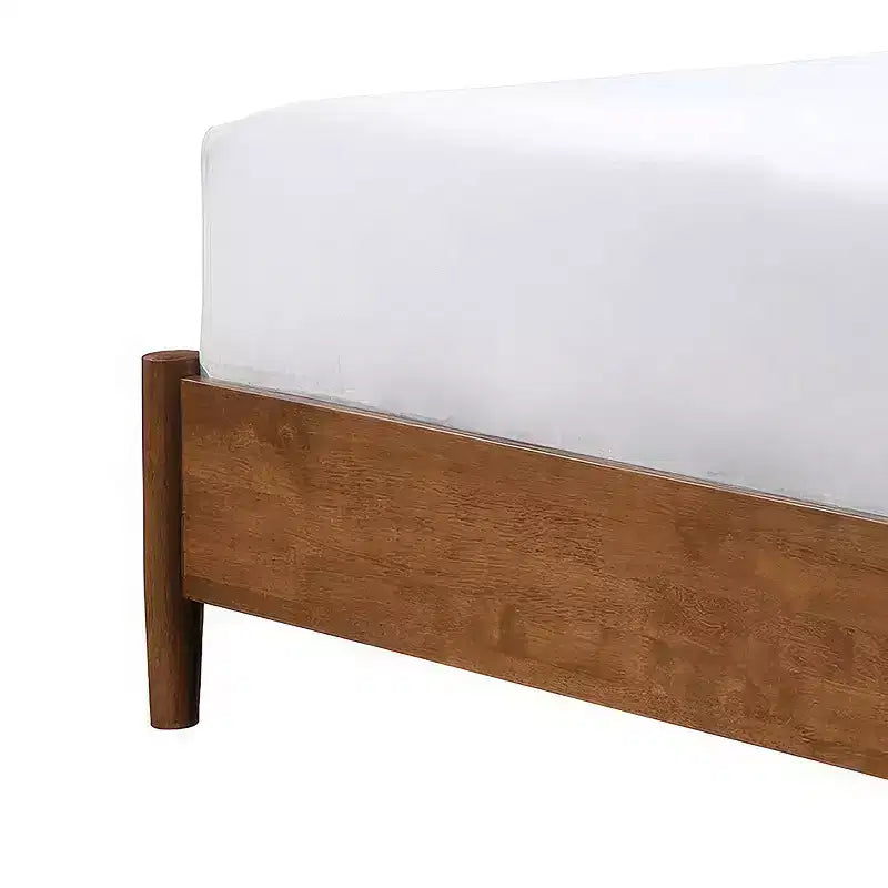 Letto imbottito a piattaforma in tessuto Bouclé avorio con testiera, per 1–2 adulti – King/Full