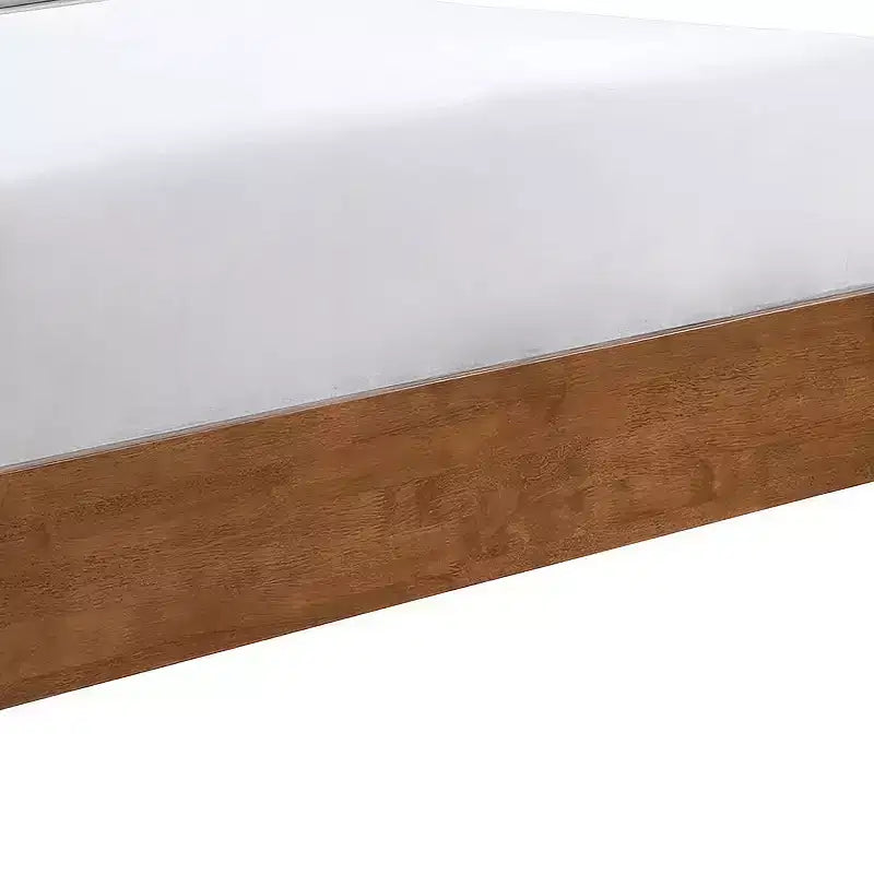 Letto imbottito a piattaforma in tessuto Bouclé avorio con testiera, per 1–2 adulti – King/Full