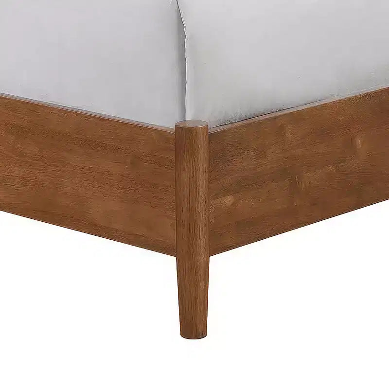 Letto imbottito a piattaforma in tessuto Bouclé avorio con testiera, per 1–2 adulti – King/Full