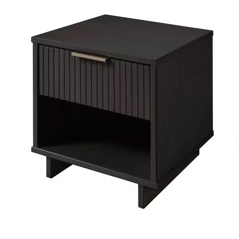 Comodino con cassetto e ripiano aperto, set da 2 — Nero / Grigio scuro / Grigio chiaro / Verde salvia / Bianco