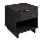 Comodino con cassetto e ripiano aperto, set da 2 — Nero / Grigio scuro / Grigio chiaro / Verde salvia / Bianco
