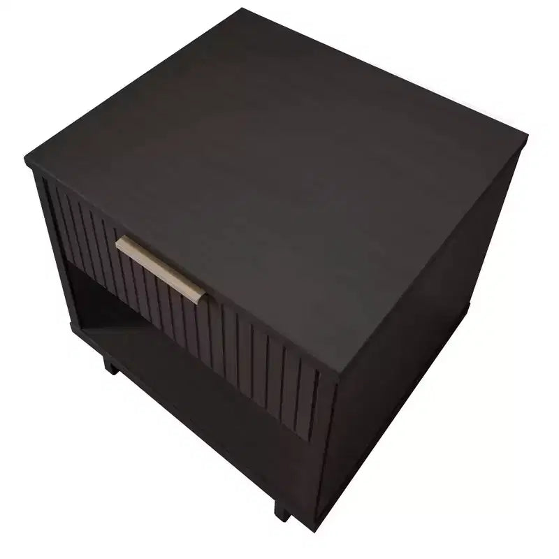 Comodino con cassetto e ripiano aperto, set da 2 — Nero / Grigio scuro / Grigio chiaro / Verde salvia / Bianco