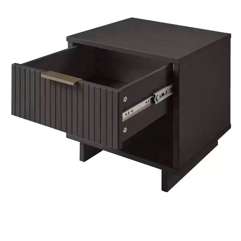 Comodino con cassetto e ripiano aperto, set da 2 — Nero / Grigio scuro / Grigio chiaro / Verde salvia / Bianco