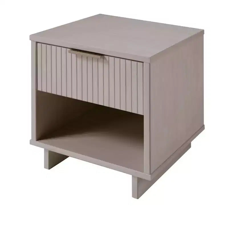 Comodino con cassetto e ripiano aperto, set da 2 — Nero / Grigio scuro / Grigio chiaro / Verde salvia / Bianco