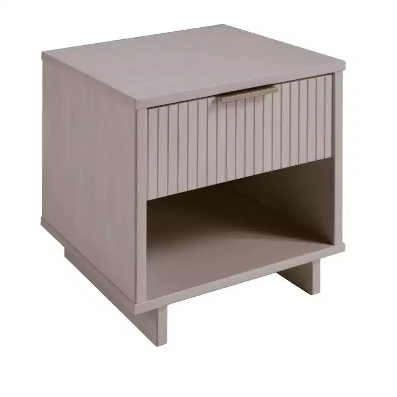 Comodino con cassetto e ripiano aperto, set da 2 — Nero / Grigio scuro / Grigio chiaro / Verde salvia / Bianco
