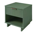 Comodino con cassetto e ripiano aperto, set da 2 — Nero / Grigio scuro / Grigio chiaro / Verde salvia / Bianco