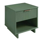 Comodino con cassetto e ripiano aperto, set da 2 — Nero / Grigio scuro / Grigio chiaro / Verde salvia / Bianco