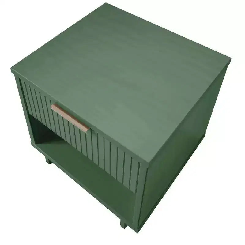 Comodino con cassetto e ripiano aperto, set da 2 — Nero / Grigio scuro / Grigio chiaro / Verde salvia / Bianco
