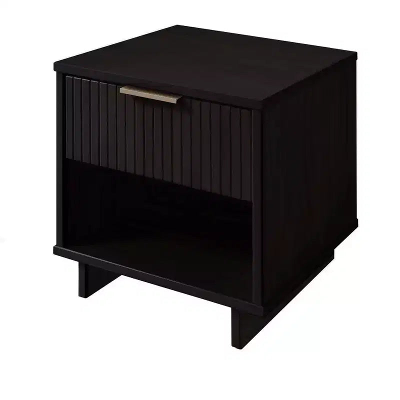 Comodino con cassetto e ripiano aperto, set da 2 — Nero / Grigio scuro / Grigio chiaro / Verde salvia / Bianco