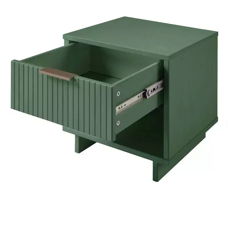 Comodino con cassetto e ripiano aperto, set da 2 — Nero / Grigio scuro / Grigio chiaro / Verde salvia / Bianco