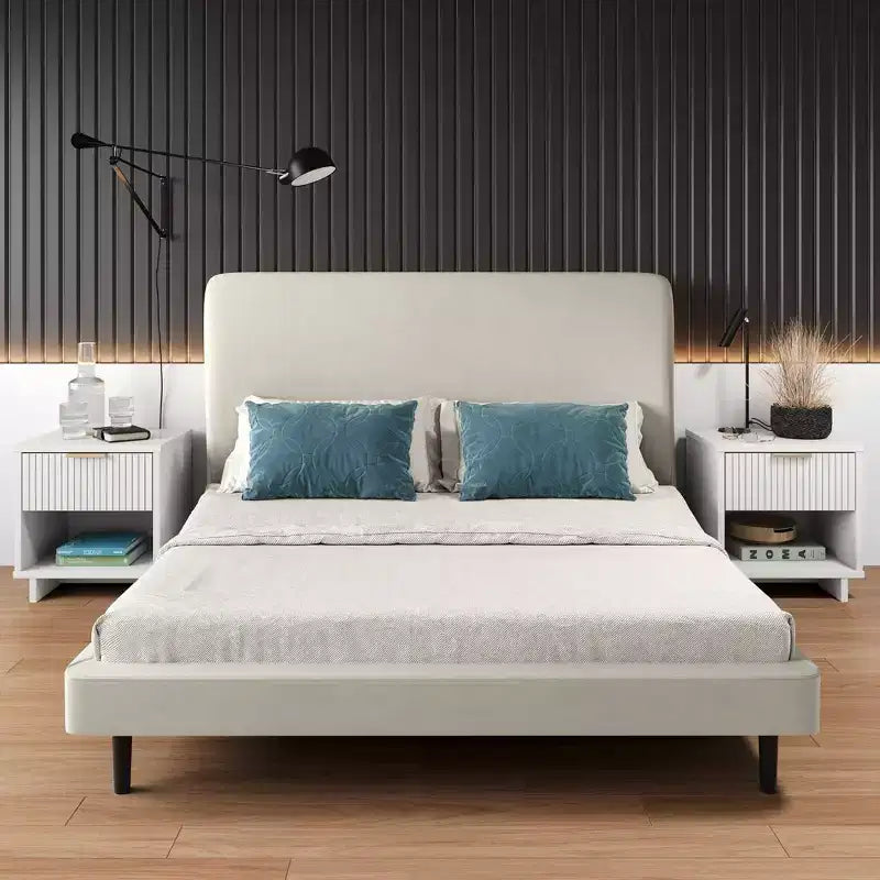 Comodino con cassetto e ripiano aperto, set da 2 — Nero / Grigio scuro / Grigio chiaro / Verde salvia / Bianco