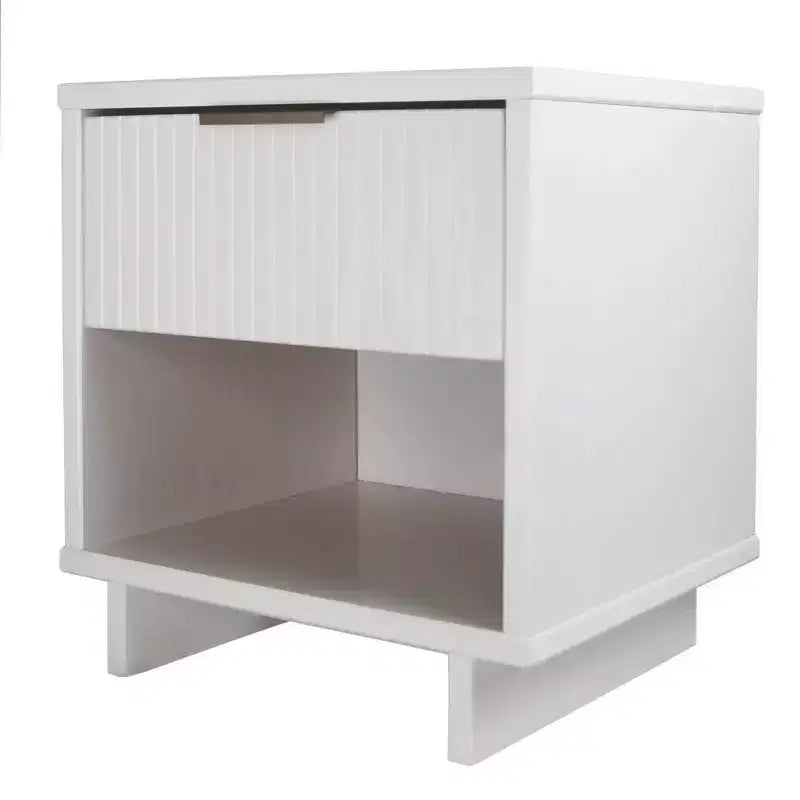 Comodino con cassetto e ripiano aperto, set da 2 — Nero / Grigio scuro / Grigio chiaro / Verde salvia / Bianco