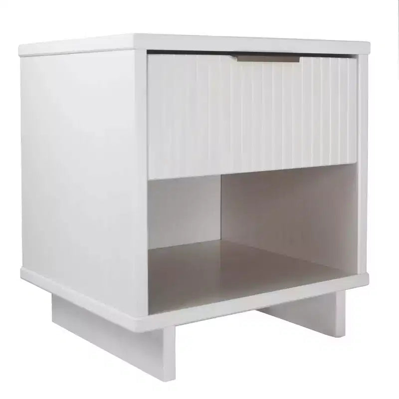 Comodino con cassetto e ripiano aperto, set da 2 — Nero / Grigio scuro / Grigio chiaro / Verde salvia / Bianco