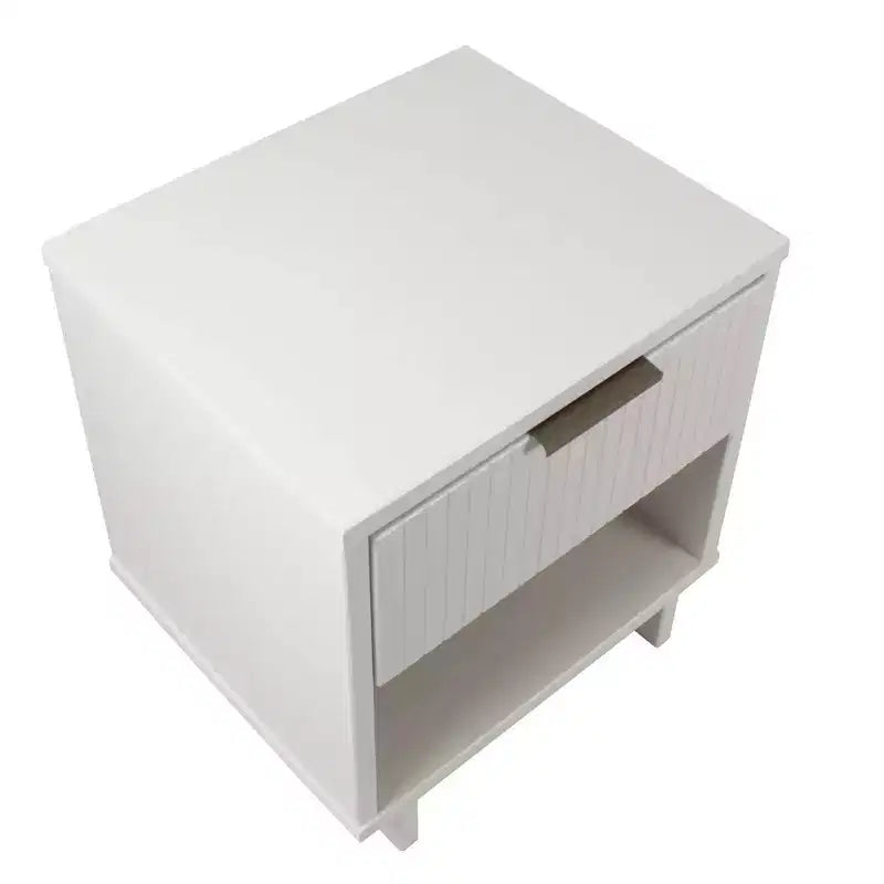 Comodino con cassetto e ripiano aperto, set da 2 — Nero / Grigio scuro / Grigio chiaro / Verde salvia / Bianco