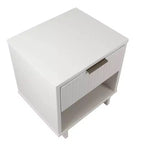 Comodino con cassetto e ripiano aperto, set da 2 — Nero / Grigio scuro / Grigio chiaro / Verde salvia / Bianco