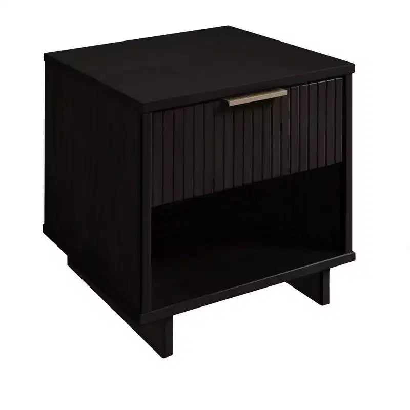 Comodino con cassetto e ripiano aperto, set da 2 — Nero / Grigio scuro / Grigio chiaro / Verde salvia / Bianco