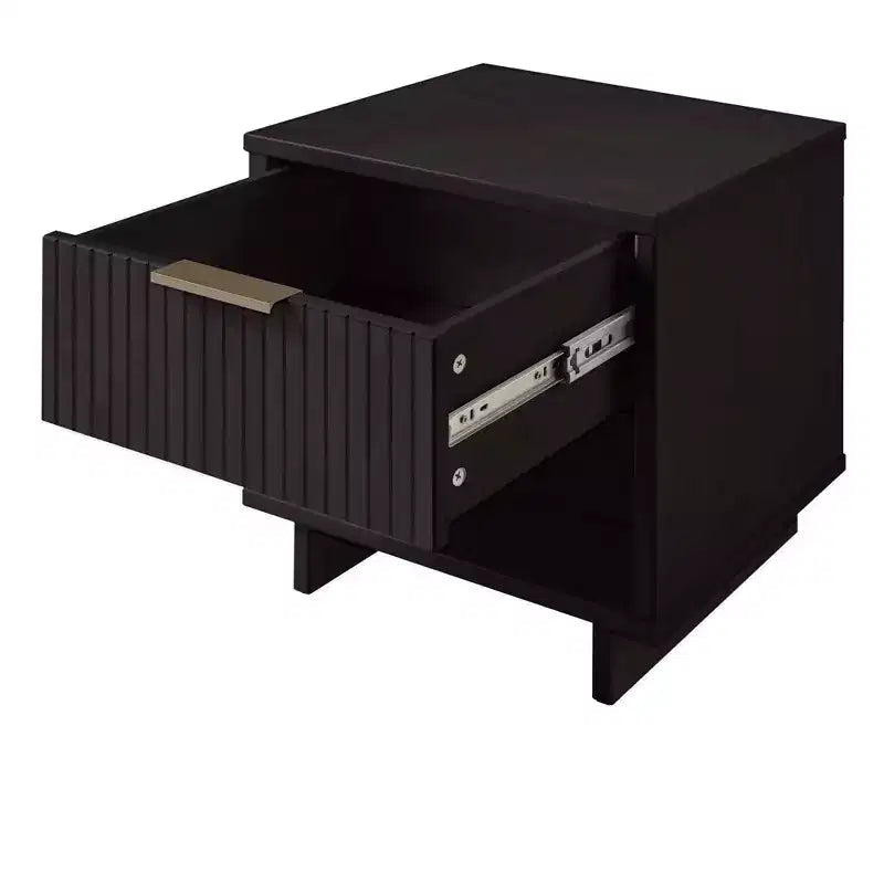 Comodino con cassetto e ripiano aperto, set da 2 — Nero / Grigio scuro / Grigio chiaro / Verde salvia / Bianco